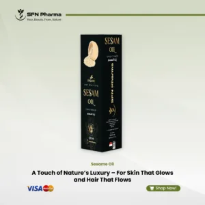 Experience a touch of nature's luxury with our 100% Pure, Cold-Pressed Sesame Oil. This versatile, nutrient-rich oil is your all-in-one solution for radiant skin, lustrous hair, and culinary enrichment, delivering nourishment and vitality with every drop. For Glowing Skin: As a natural moisturizer, it deeply nourishes and hydrates the skin. When massaged gently, it leaves your skin feeling incredibly soft, supple, and imbued with a healthy, natural glow. For Flowing Hair: Revitalize your hair by using it as a pre-shampoo treatment. It enhances natural strength and shine, smoothing the hair cuticle for a silky, flowing, and manageable finish. For Overall Well-being: Rich in antioxidants and healthy fats, adding our sesame oil to your dishes not only enhances flavor but also contributes to your overall wellness from the inside out. “For Internal Use: This product can be used as a culinary oil and is not intended to diagnose, treat, cure, or prevent any disease. For External Use”