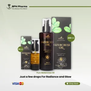 Unlock the purifying power of nature with our 100% Pure, Cold-Pressed Watercress Oil. This lightweight yet potent, nutrient-rich oil is a powerhouse of antioxidants and essential minerals. It's expertly formulated to clarify your skin and revitalize your hair for a naturally radiant and healthy appearance. Key Benefits: Brightens & Clarifies Skin: Helps to improve the skin's natural radiance and reduce the appearance of dark spots for a brighter, more even-toned complexion. It also helps cleanse and purify the look of pores. Nourishes Scalp & Strengthens Hair: Deeply nourishes the scalp to create an optimal environment for healthy hair, while strengthening strands from root to tip to minimize breakage. Provides Antioxidant Support: Rich in antioxidants, it helps protect the skin from daily environmental stressors that can contribute to the visible signs of aging. “For external use only”